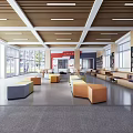 modern library campus library 3d model