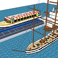 Various Sailboat Types And Small Boats Display On Blue Water Surface