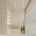 Ones Beauty Store Modern Minimalist Interior With White Shelves Beauty Products And Front Counter