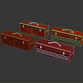 Durable Red Metal Toolboxes for Hardware Tools Storage and Organization 3d model