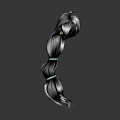 Game Movie Character With Long Black Braided Hair And Green Hair Bands Back View