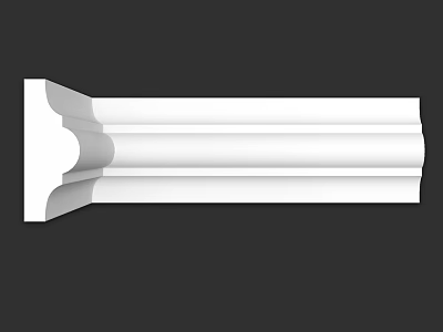 White Architectural Molding With Layered Design And Smooth Surface Details 3d model