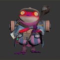 Modern game character frog cartoon frog anime frog traveler 3d model