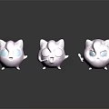 Purple Cartoon Creature Characters With Small Horns Different Expressions And Shiny Surface