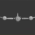 White Spaceship 3D Model Featuring Orange Stripes Twin Engines Aerodynamic Design For Space Exploration