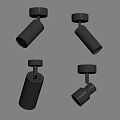 Black Downlights and Spotlights with Adjustable Modern Design for Home Lighting 3d model
