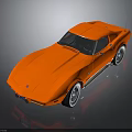 Classic Orange Sports Car With Sleek Design Black Windows And Silver Wheels