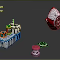 Modern Sci-Fi Equipment Sci-Fi Items Sci-Fi Components High-Tech Components 3d model