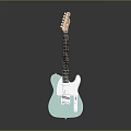 Elegant Light Blue Electric Guitar Musical Instrument With Stylish Design And Smooth Body