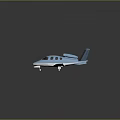Blue Small Jet Airplane With Cockpit Windows Landing Gear And Reflective Surface