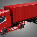 Powerful Red Container Truck For Efficient Cargo Transportation With Spacious Trailer And Modern Design