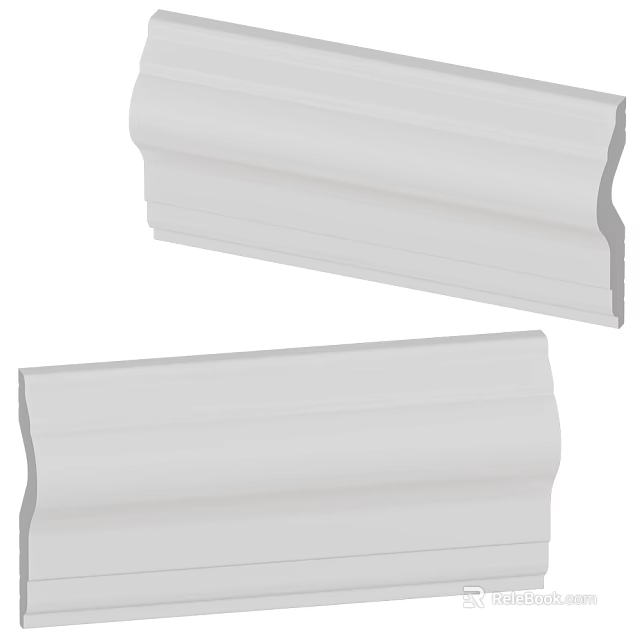 White Decorative Gypsum Cornice for Modern Interior Wall Ceiling Design 3d model 