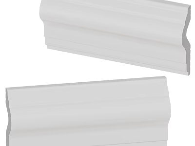 White Decorative Gypsum Cornice for Modern Interior Wall Ceiling Design 3d model
