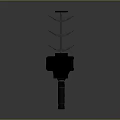 Gray Antenna Structure With Vertical Pole Square Base Horizontal Rods And Simple Design