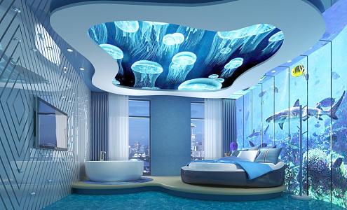 Theme Hotel Couple Hotel Room Ocean Style Hotel 3d model