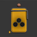 Yellow Gray Industrial Mechanical Component With Cylindrical Pipes Square Base And Panel 3d model