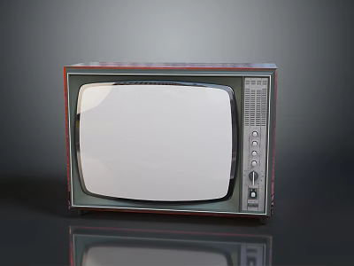 Vintage Electronic Television Appliance With Classic Wooden Frame And Control Panel 3d model