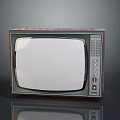 Vintage Electronic Television Appliance With Classic Wooden Frame And Control Panel