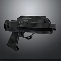 Sci Fi Weapon Black Pistol With Modern Design And 3D Rendered Geometric Shapes