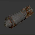 Rusted Old Military Artillery Shell With White Surface And Orange Corrosion