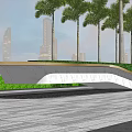 Tree Pit Design With Green Grass Wooden Edges Marble Surface And Surrounding Trees