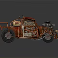 Rusty Red Modified Beetle Juice Car With Off Road Style And Large Tires
