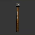 Carpentry Hammer with Metal Head Wooden Handle and Label on Handle