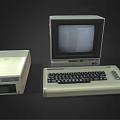 Vintage Retro Desktop Computer System With Monitor Tower Keyboard And Classic Design