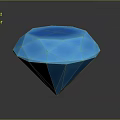 Blue Geometric Diamond Shape With Glossy Surface On Dark Background 3d model