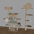 Cat Climbing Rack Cat Nest Cat Jumping Platform Cat Room Pet Equipment 3d model