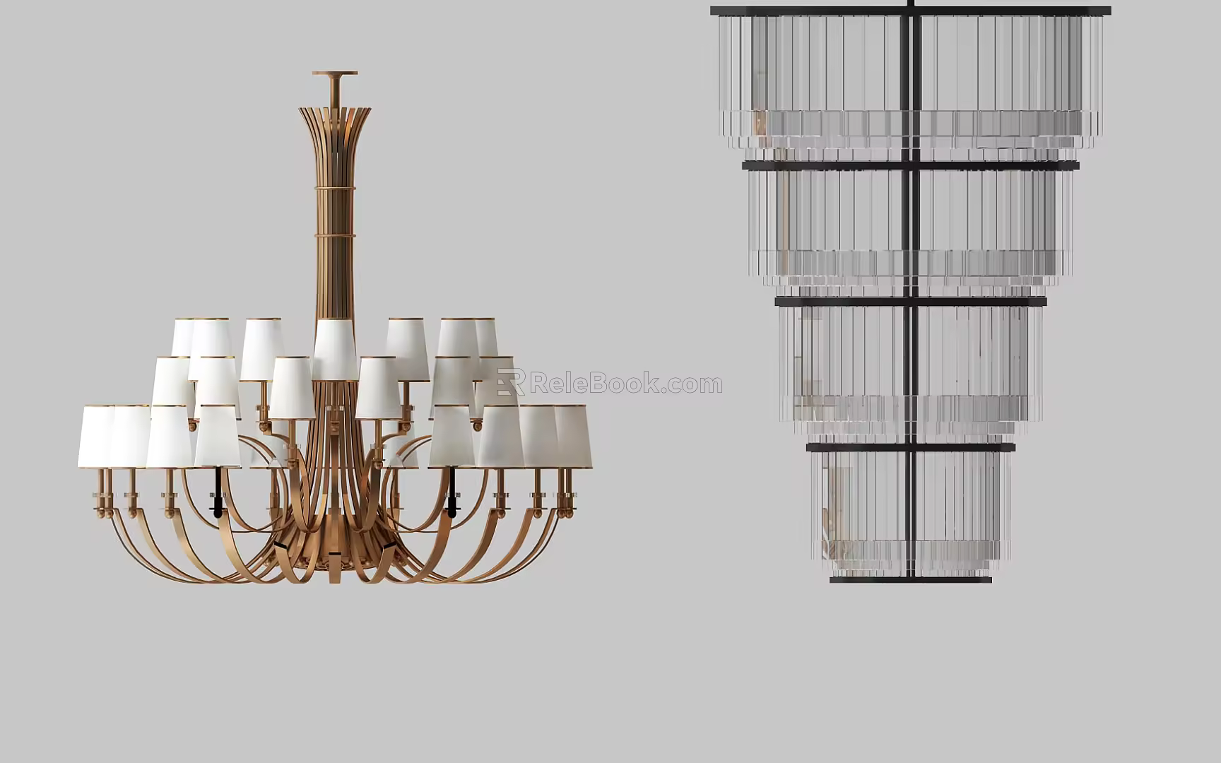 Post-modern chandelier combination lamp 3d model
