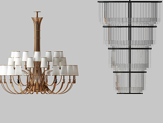 Post-modern chandelier combination lamp 3d model