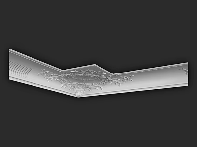 Industrial Metal Component Featuring Curved Structure And Detailed Carved Patterns 3d model