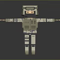 Pixel Style Military Character With Camouflage Uniform And Helmet