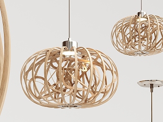 Nordic Chandelier Solid Wood Chandelier 3d model