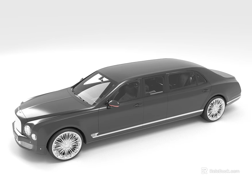 Black Luxury Car With Sleek Design And Chrome Wheels 3d model 