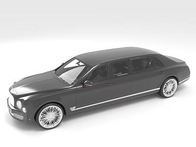 Black Luxury Car With Sleek Design And Chrome Wheels 3d model