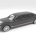 Black Luxury Car With Sleek Design And Chrome Wheels 3d model