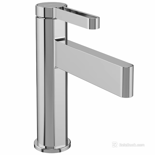 Modern Chrome Kitchen Faucet With Sleek Design And Single Lever Handle 3d model 