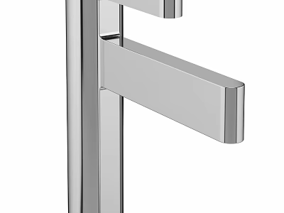 Modern Chrome Kitchen Faucet With Sleek Design And Single Lever Handle 3d model