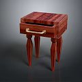Classic Wooden Side Table With Square Tabletop Drawer And Tapered Legs Design