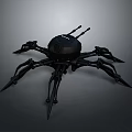 Mechanical Spider Robot With Black Body Multiple Legs And Antennas Design