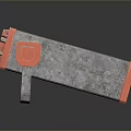 Red Weathered Weapon Control Panel With Green Screen And Metal Stand
