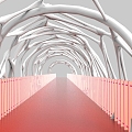 Modern bridge landscape gallery 3d model