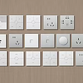 Modern switch socket switch panel key switch key 3d model