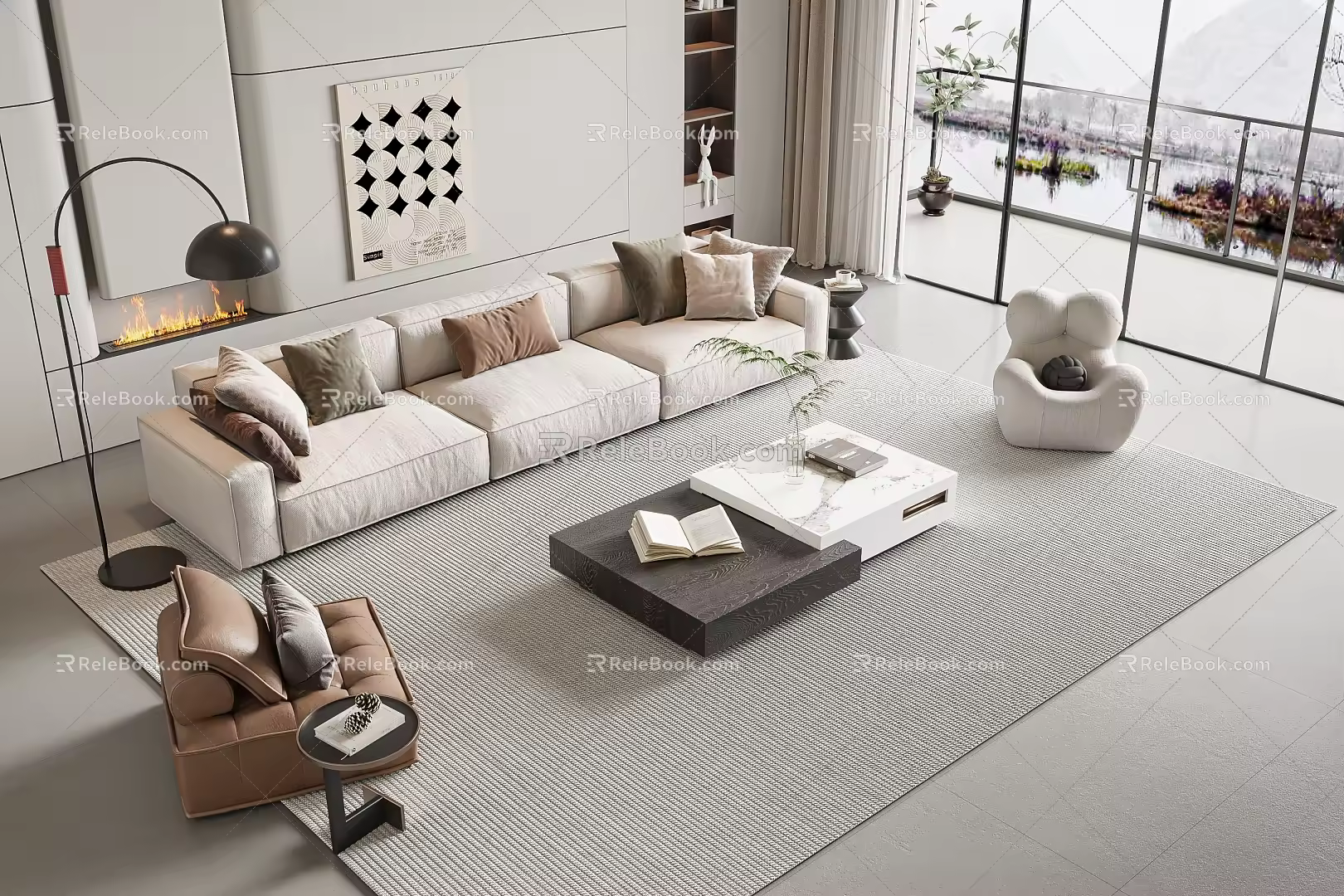 Modern Sofa Coffee Table Combination Sofa Coffee Table 3d model