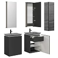 Modern Bathroom Vanity Design With Sink Countertop Mirror And Storage Cabinet