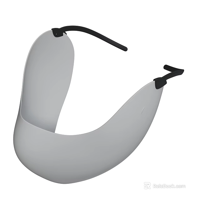 White Protective Face Shield With Black Headband For Safety Use 3d model