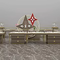 Hadongxiang Jewelry Store With Elegant Display Counters And Marble Floors