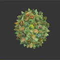 Colorful Handcrafted Seashell Assembled Spherical Sculpture Artwork With Diverse Shell Shapes